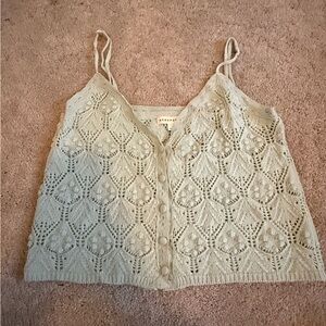 Aeropostale Light Green Lace Blouse
